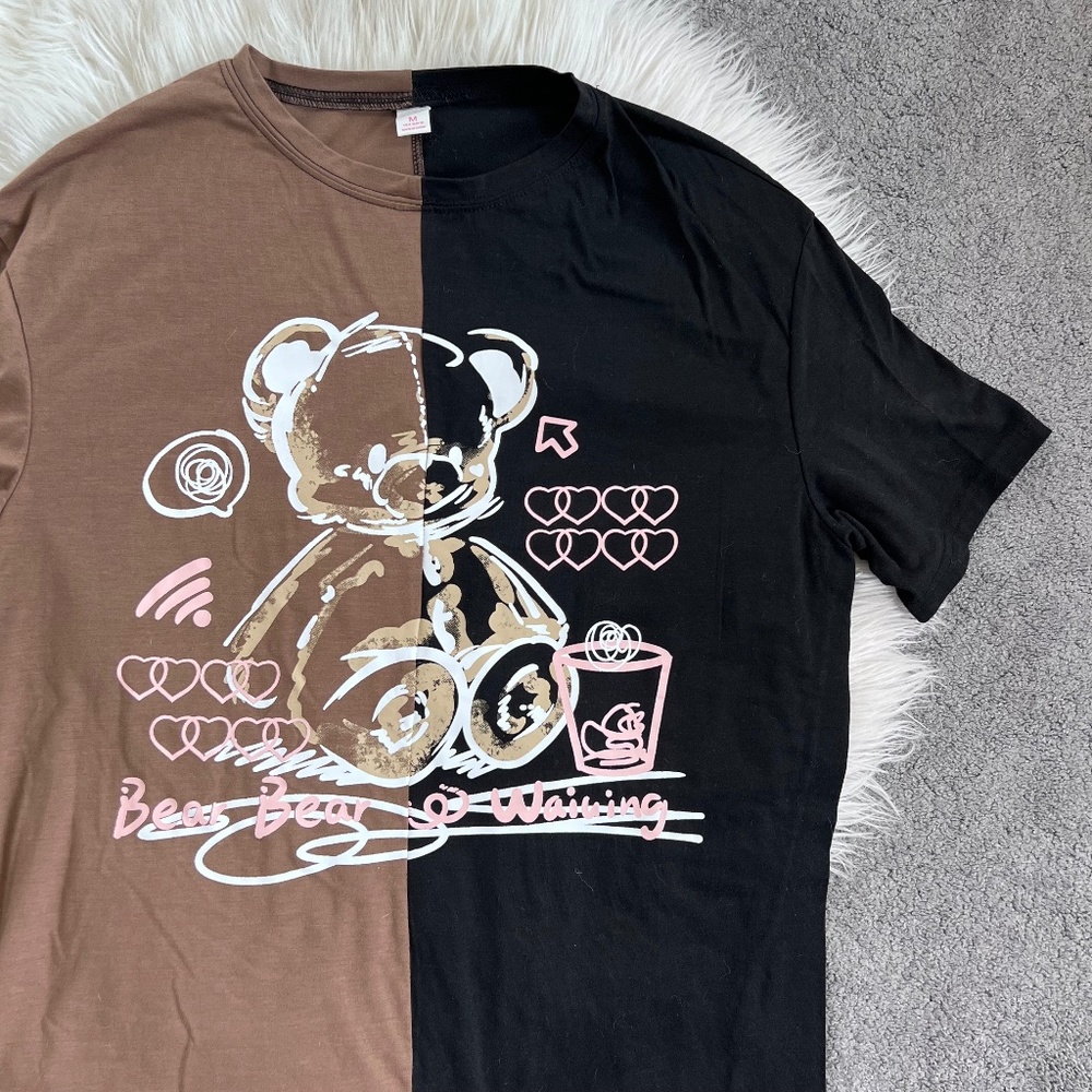 Romwe Two-Tone Graphic Tee